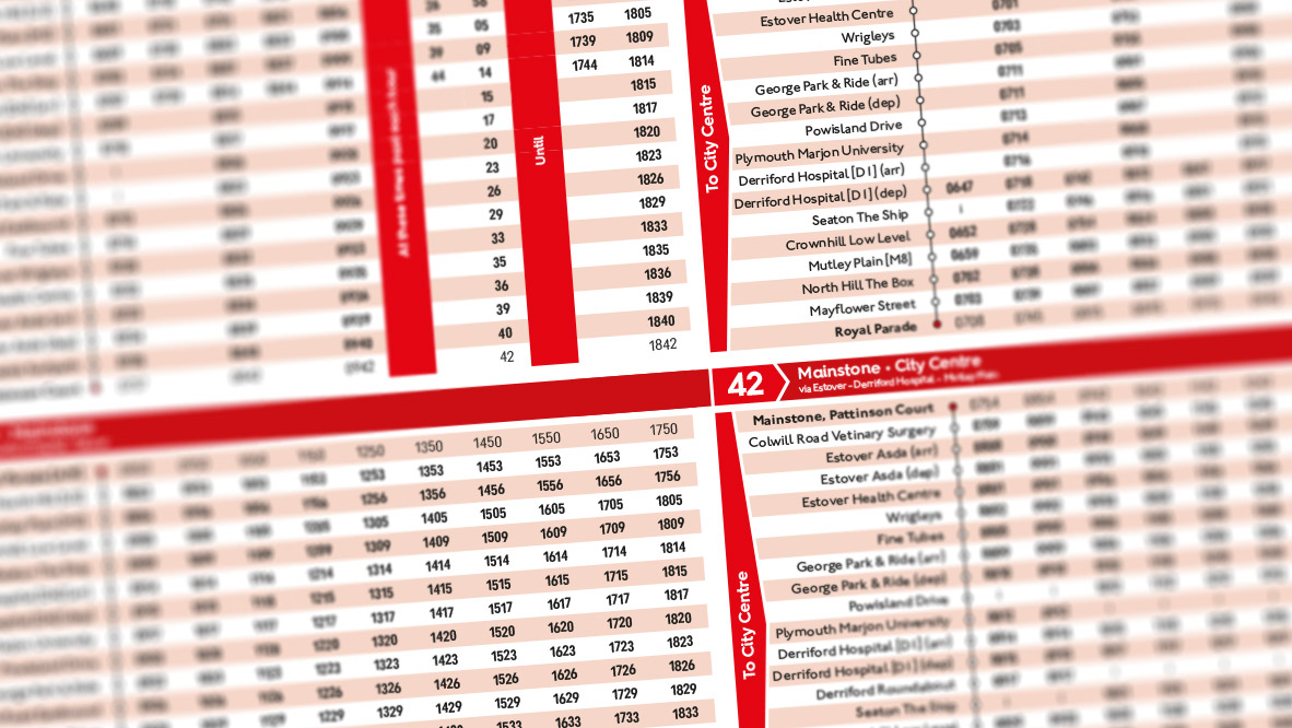 plymouth citybus close up timetable