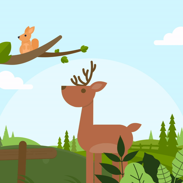 animation of deer and rabbit